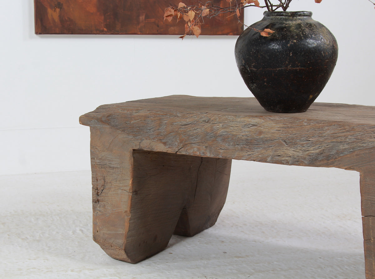 Fabulous  BRUTALIST WABI SABI ELM SLAB COFFEE TABLE