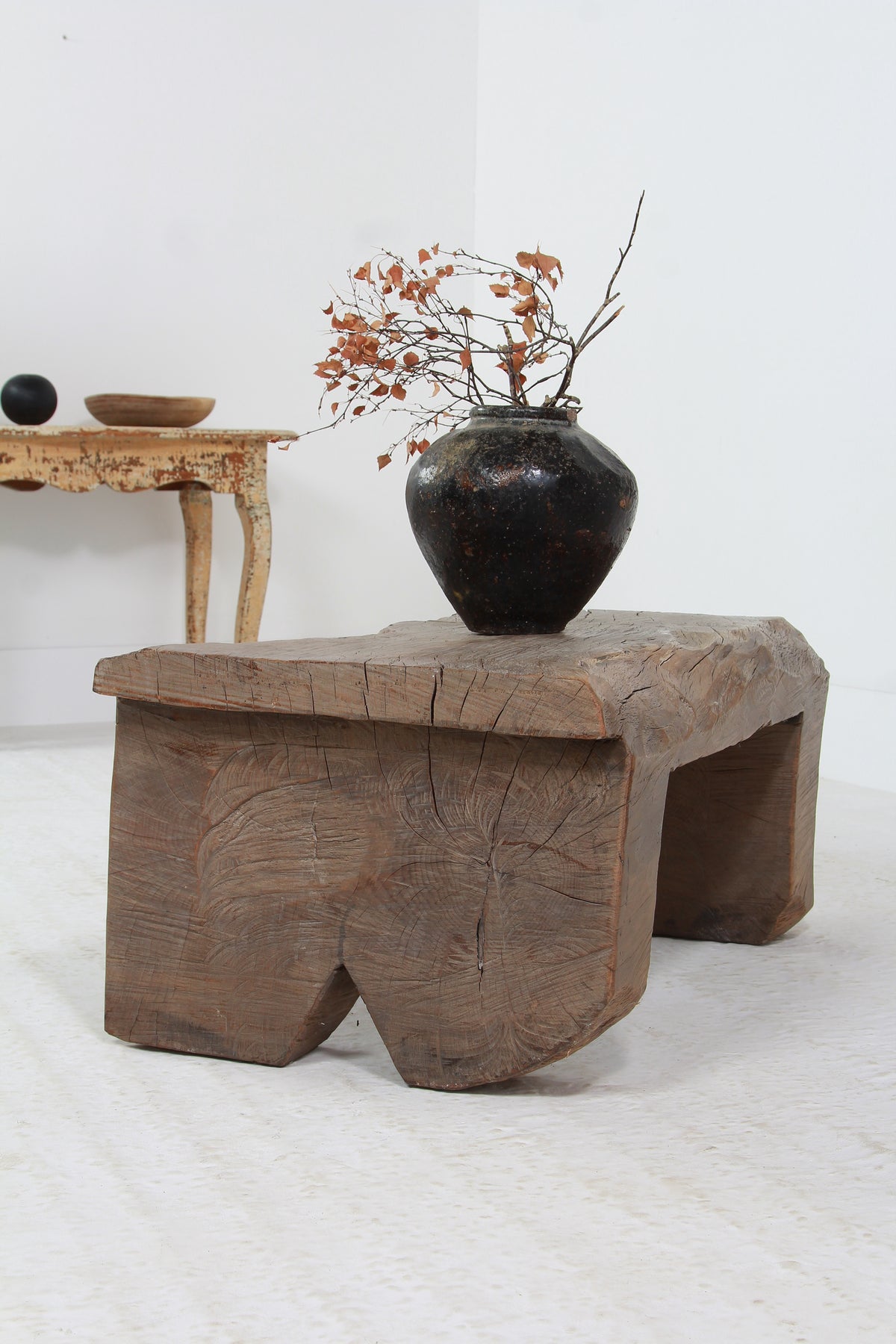 Fabulous  BRUTALIST WABI SABI ELM SLAB COFFEE TABLE