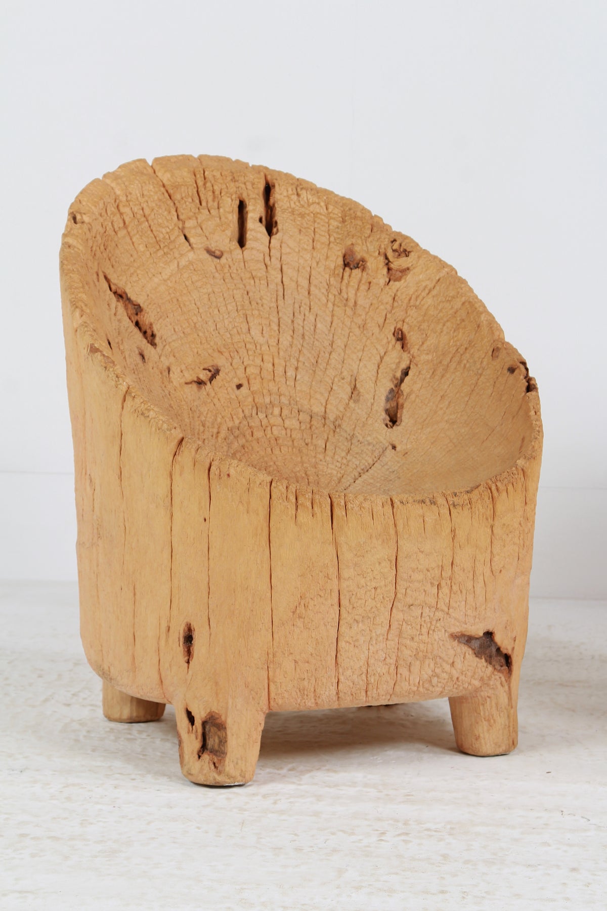 UNIQUE HAND-CARVED PRIMITIVE GNARLY WABI SABI BRUTALIST STUMP CHAIRS