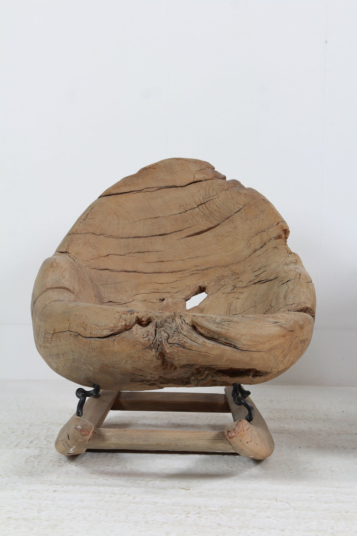 Organic Sculptural Brutalist Tree Trunk Root Rocking Chairs
