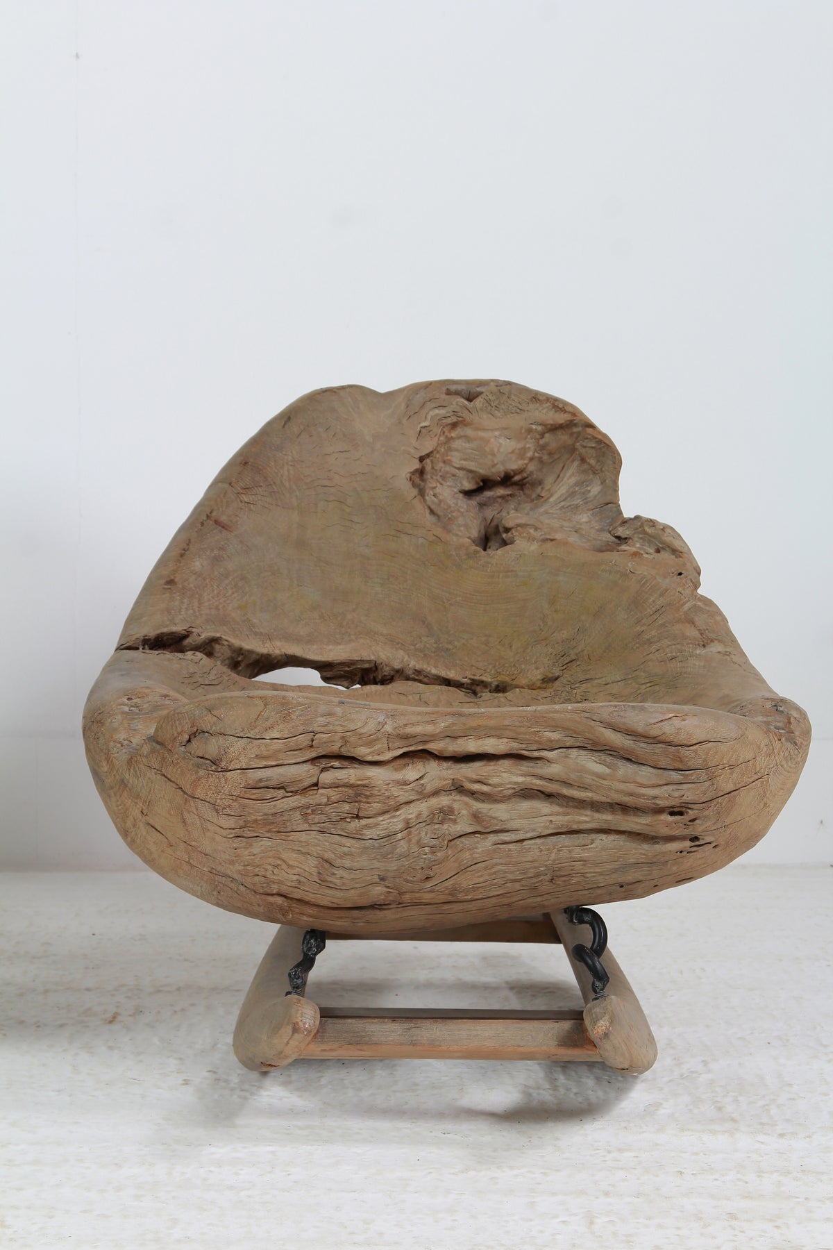 Organic Sculptural Brutalist Tree Trunk Root Rocking Chairs