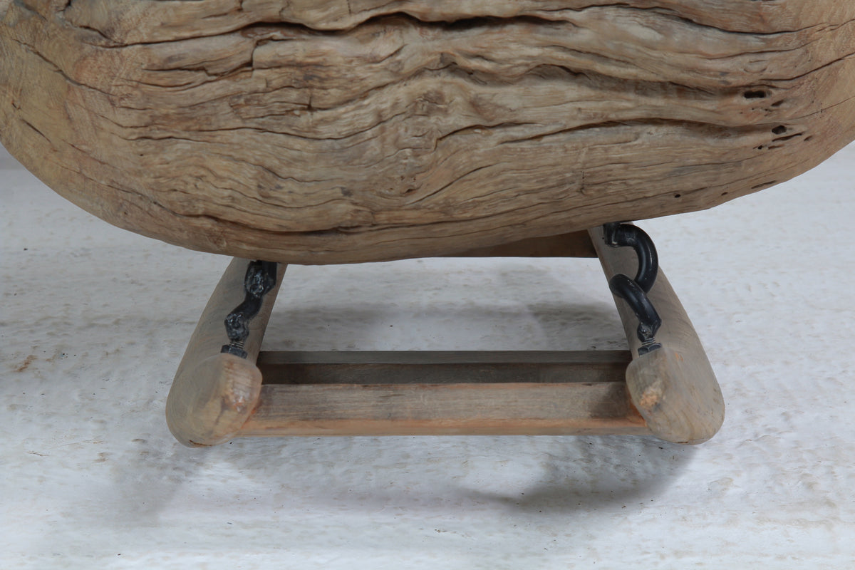 Organic Sculptural Brutalist Tree Trunk Root Rocking Chairs