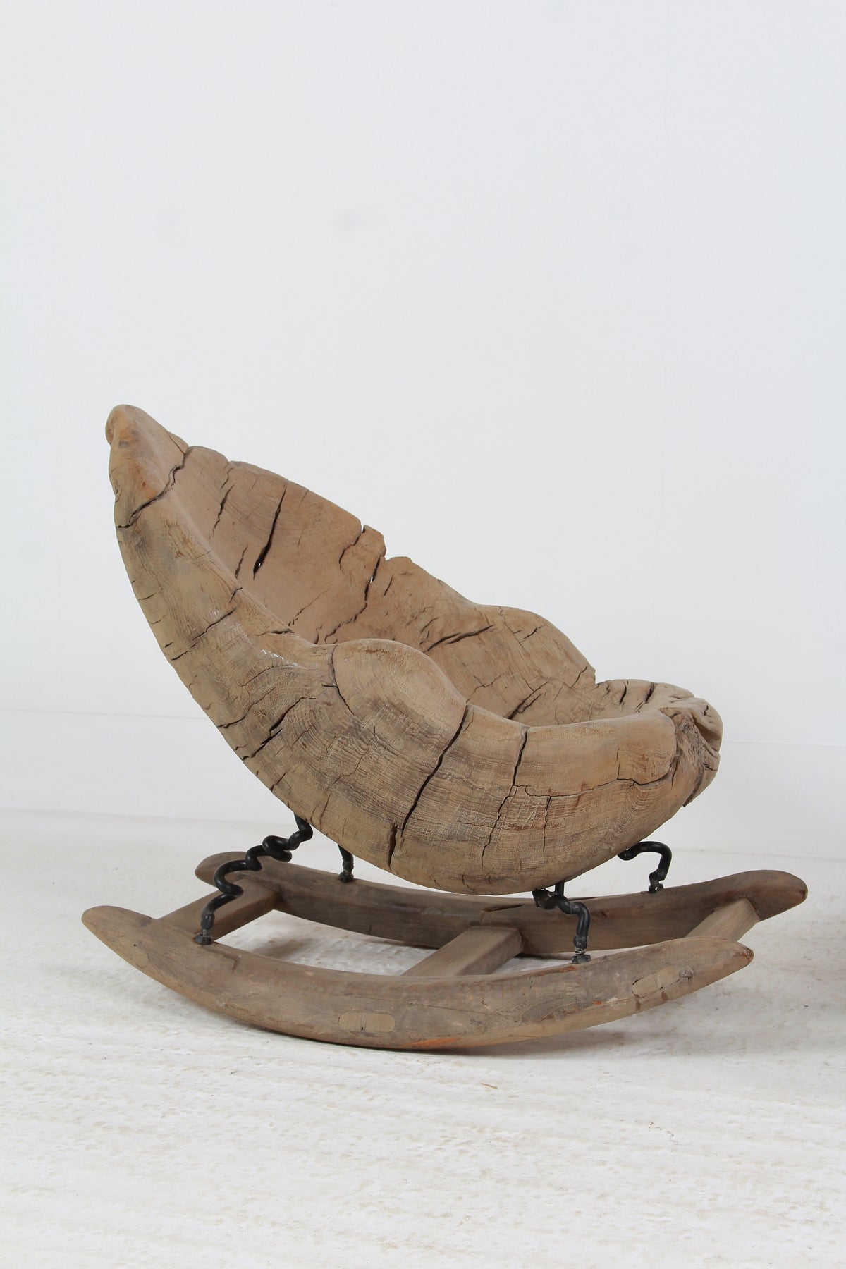Organic Sculptural Brutalist Tree Trunk Root Rocking Chairs