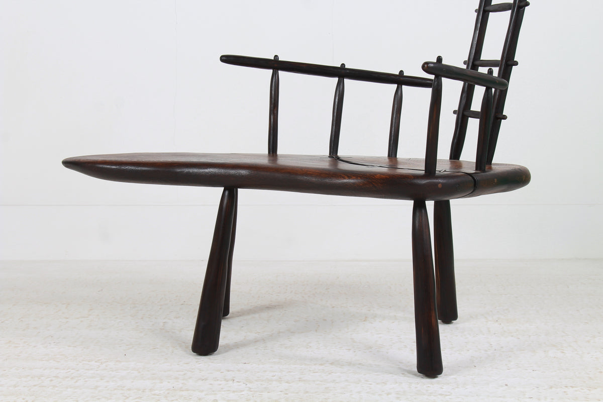 Japanese-Inspired Oak Sugi Ban Lounge Chair