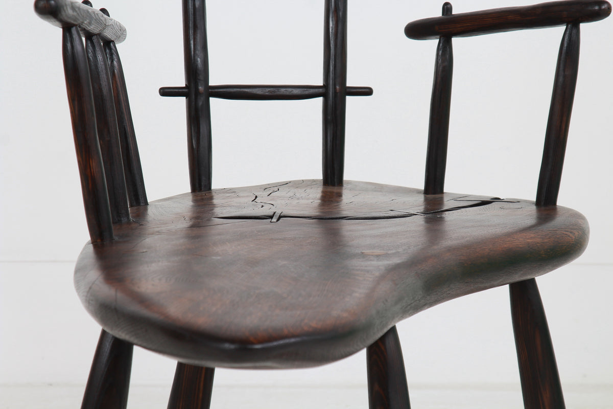 Japanese-Inspired Oak Sugi Ban Lounge Chair