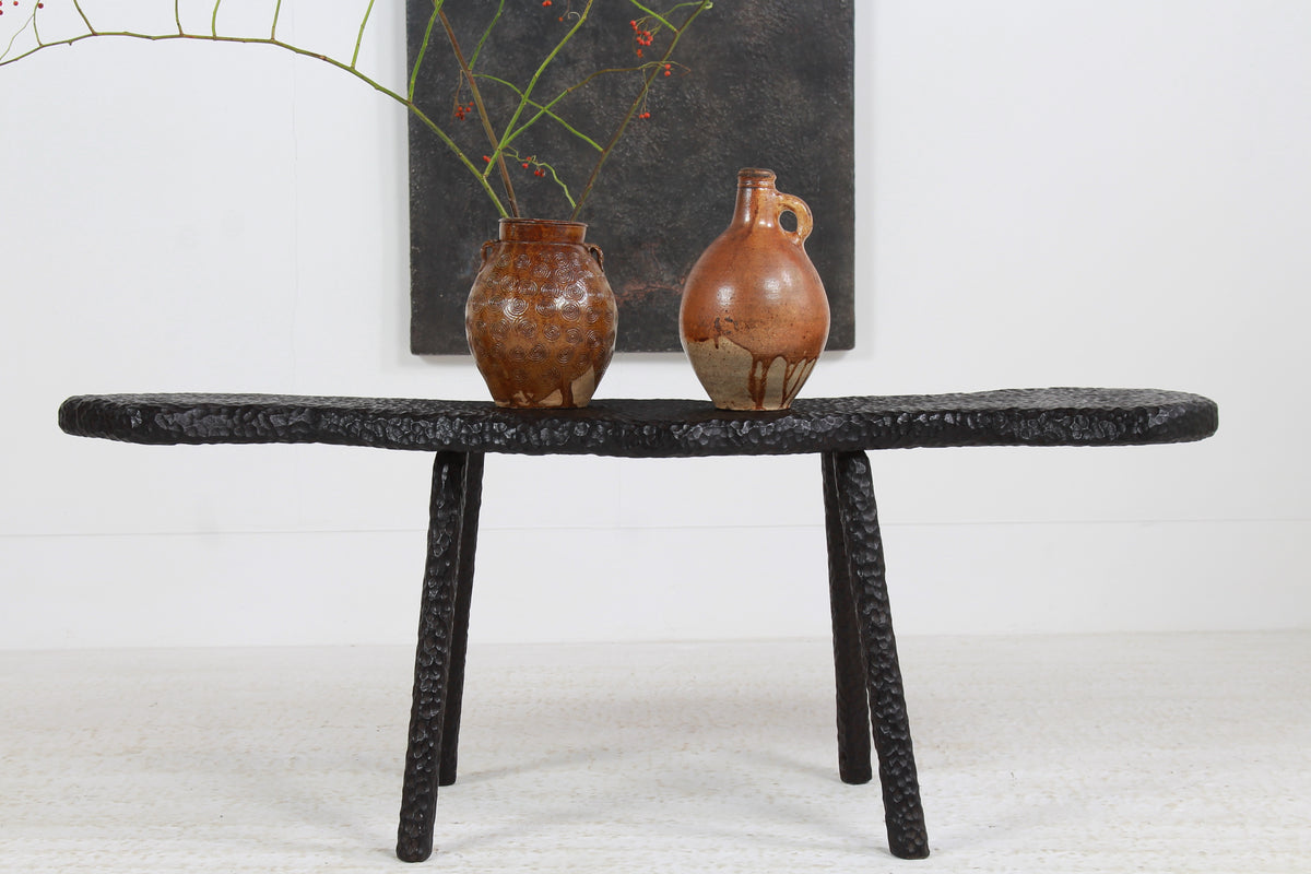 TEXTURED SUGI BAN OAK COFFEE TABLE MADE IN WALES