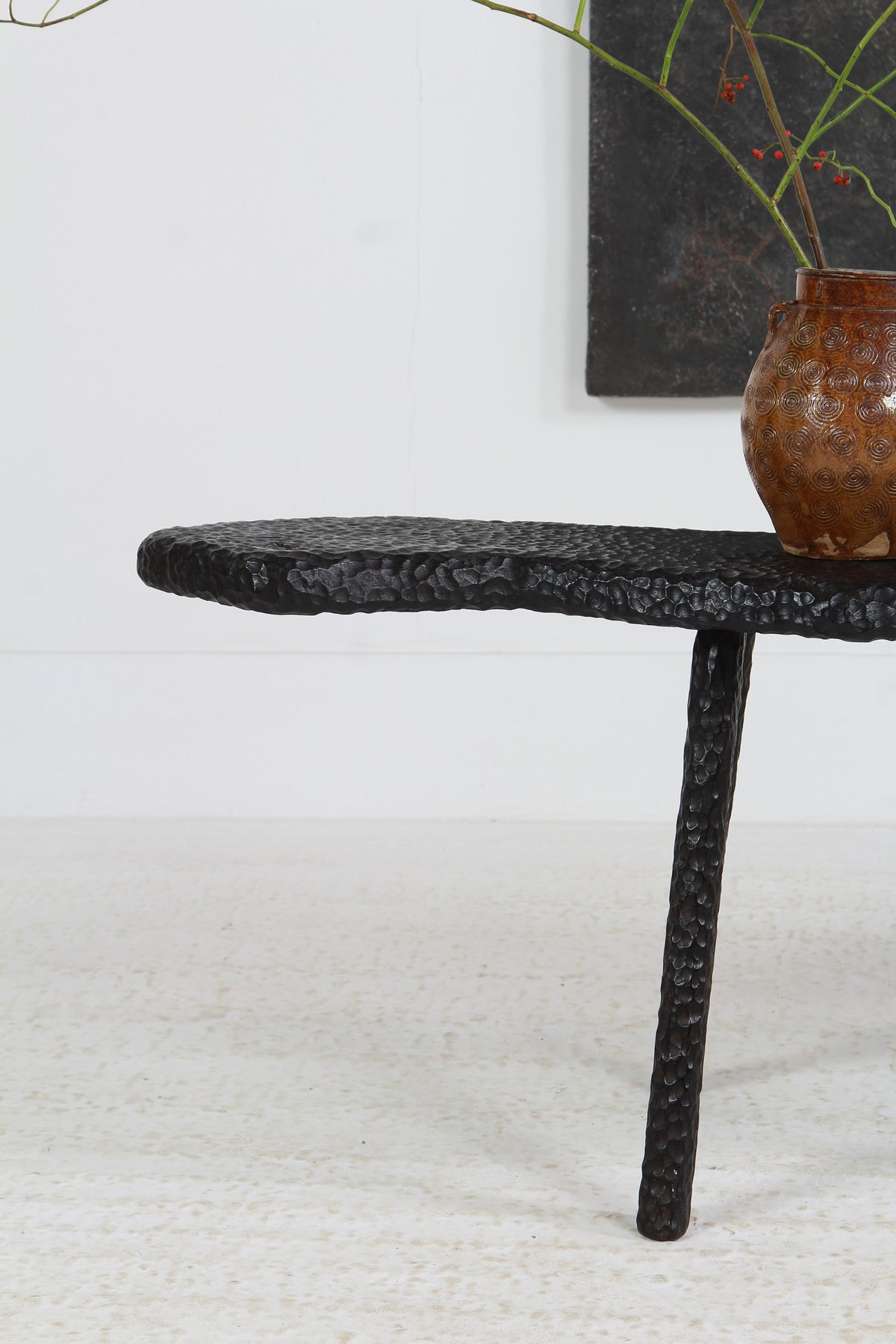 TEXTURED SUGI BAN OAK COFFEE TABLE MADE IN WALES