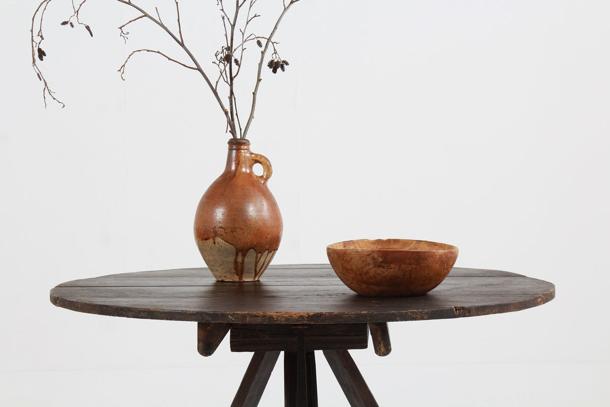 Primitive 19thC Dutch Tilt Top Kitchen Table