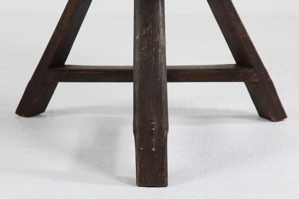 Primitive 19thC Dutch Tilt Top Kitchen Table