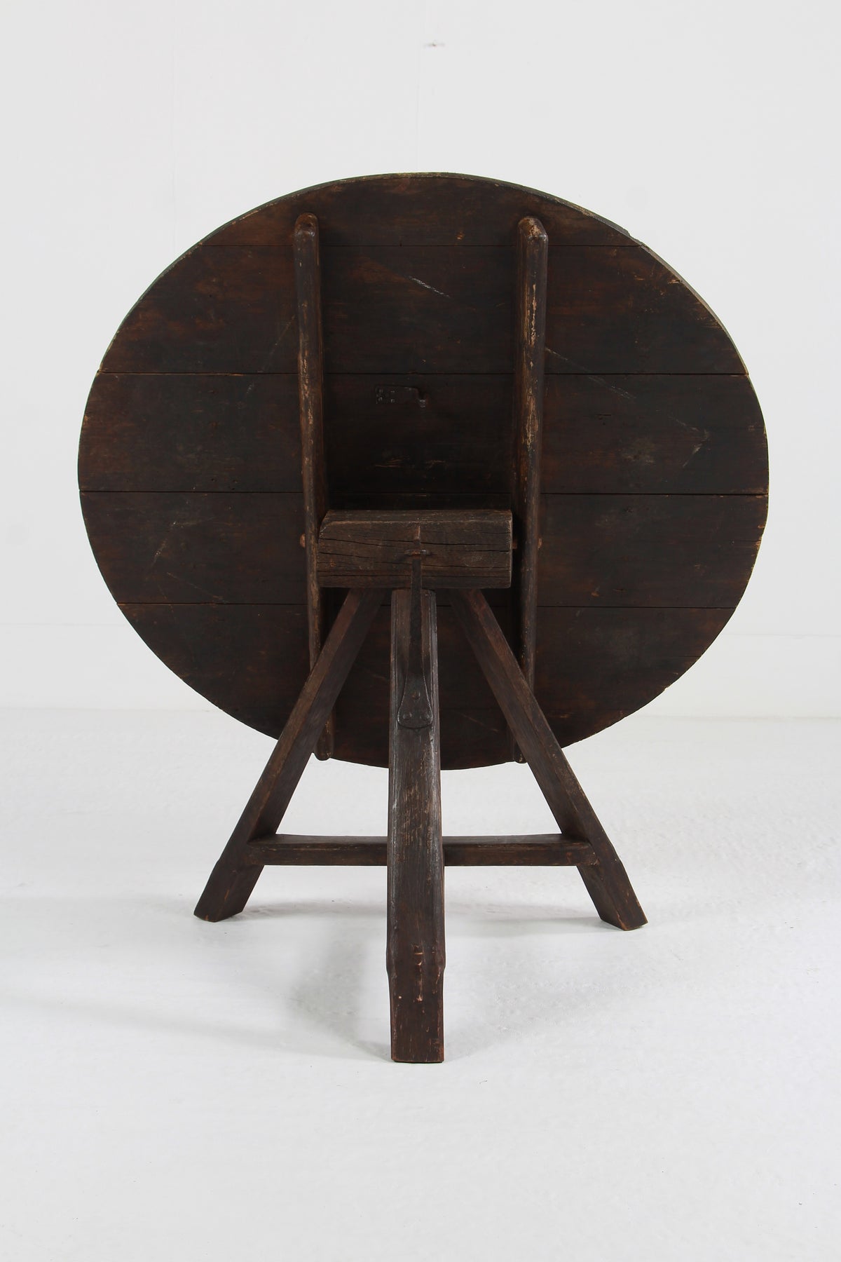 Primitive 19thC Dutch Tilt Top Kitchen Table