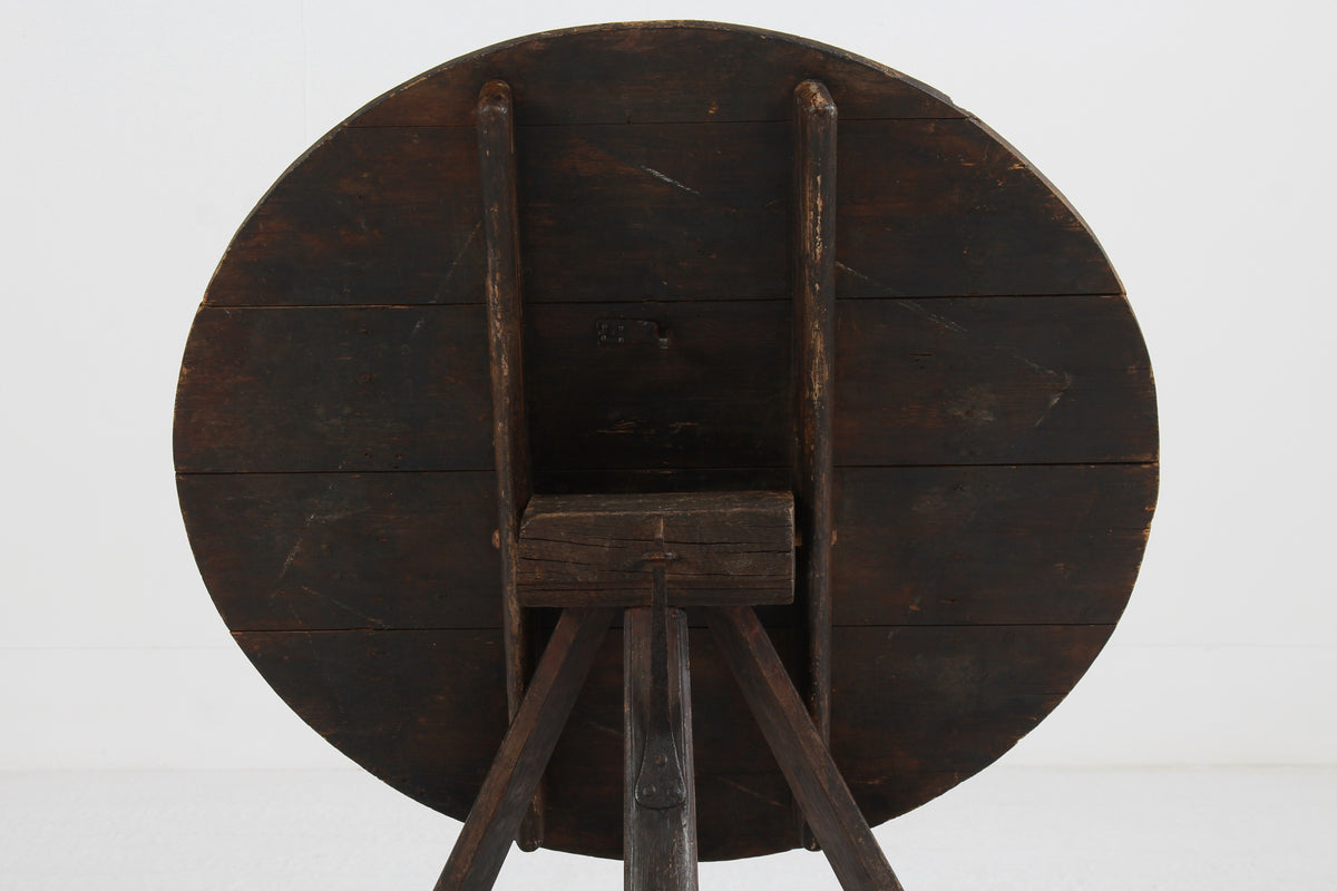 Primitive 19thC Dutch Tilt Top Kitchen Table