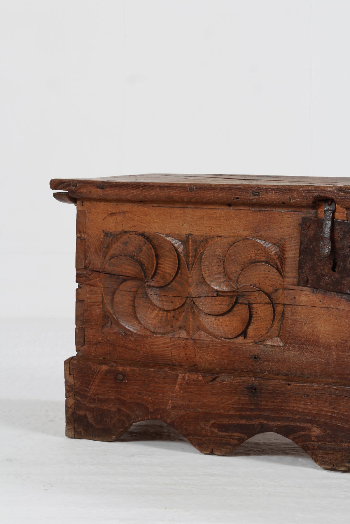 Ancient Spanish 18th Century Primitive Coffer - Trunk