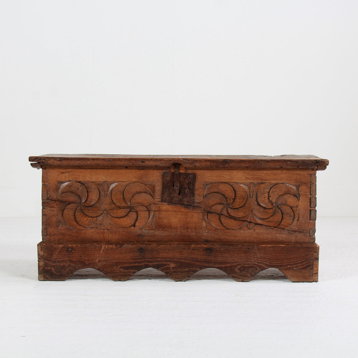 Ancient Spanish 18th Century Primitive Coffer - Trunk