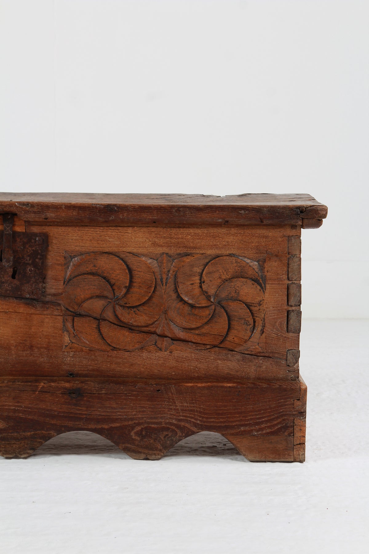 Ancient Spanish 18th Century Primitive Coffer - Trunk