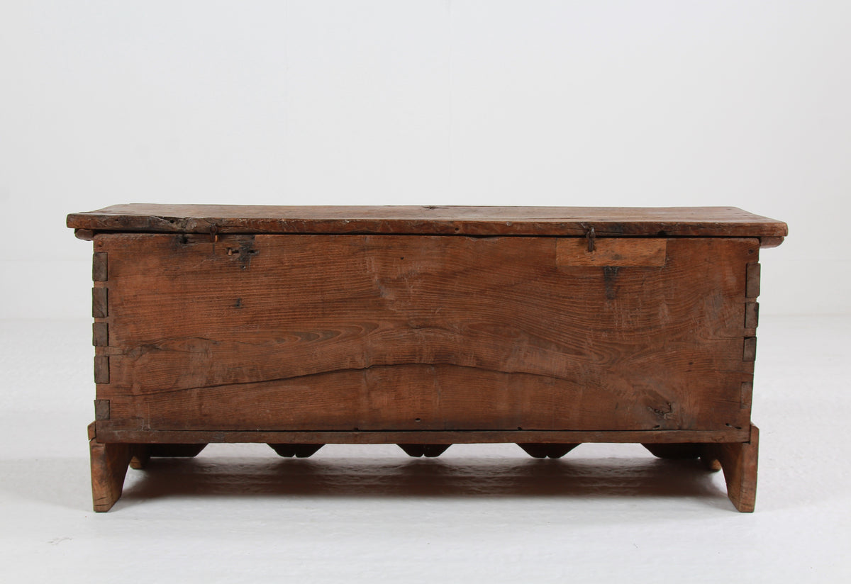 Ancient Spanish 18th Century Primitive Coffer - Trunk