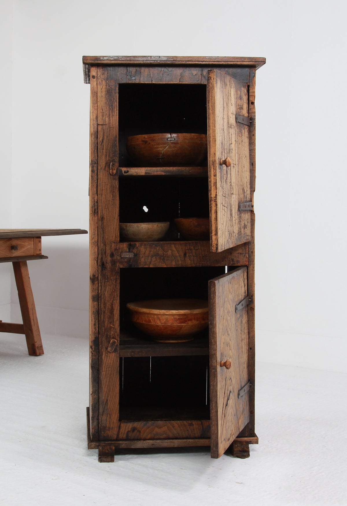 Primitive 18th Century Wabi-Sabi Spanish Farmers Cupboard