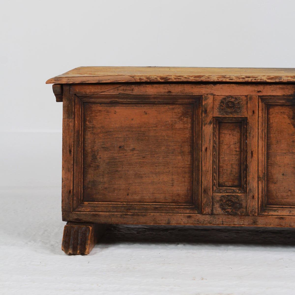 Spanish 18th Century Primitive Pine Coffer - Trunk
