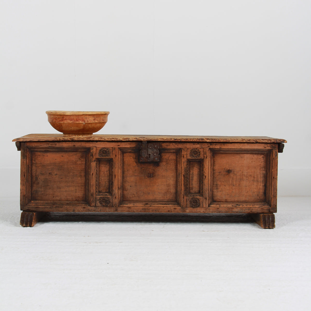 Spanish 18th Century Primitive Pine Coffer - Trunk
