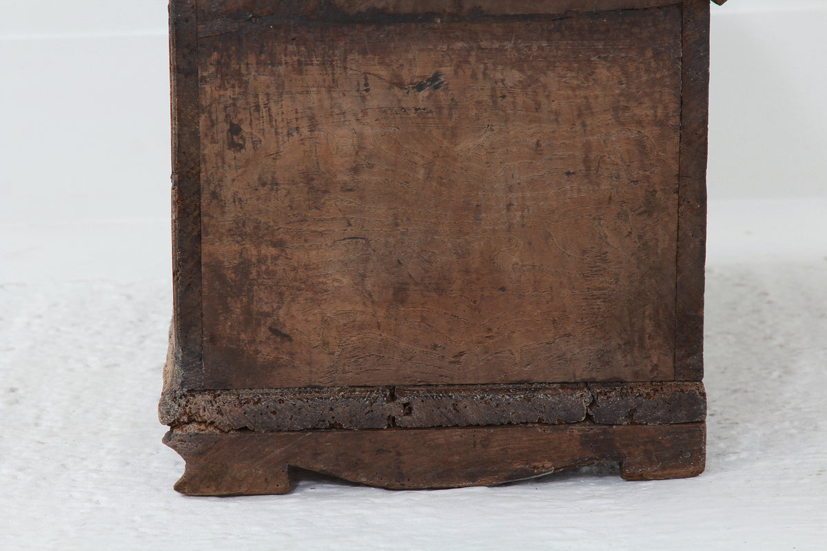 Primitive Spanish Early 18thC Time Worn Pine Trunk