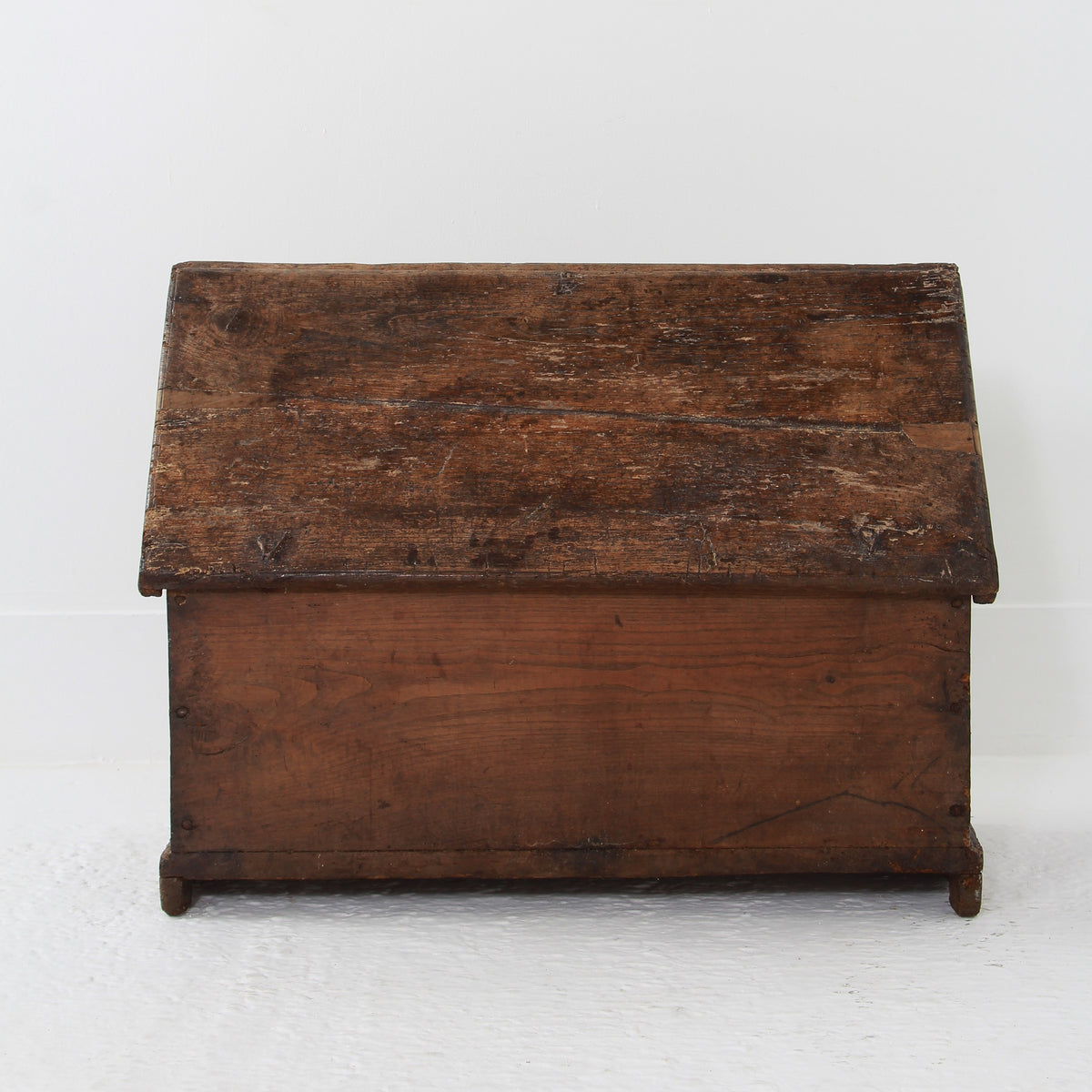 Primitive Spanish Early 18thC Time Worn Pine Trunk
