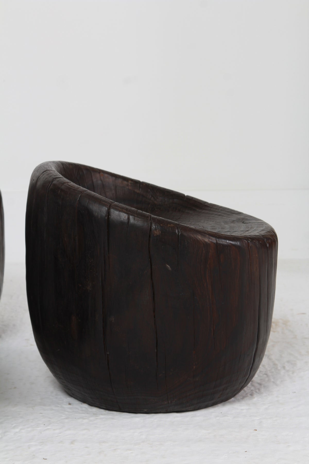 Japanese Organic Wabi Sabi Dug Out Stools