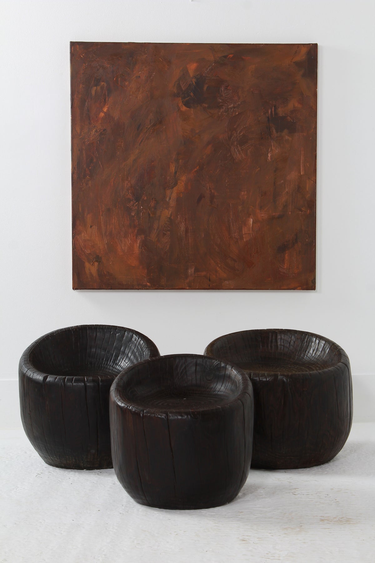 Japanese Organic Wabi Sabi Dug Out Stools