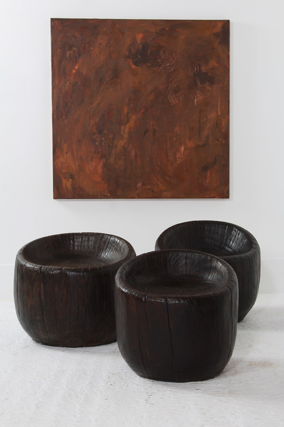 Japanese Organic Wabi Sabi Dug Out Stools