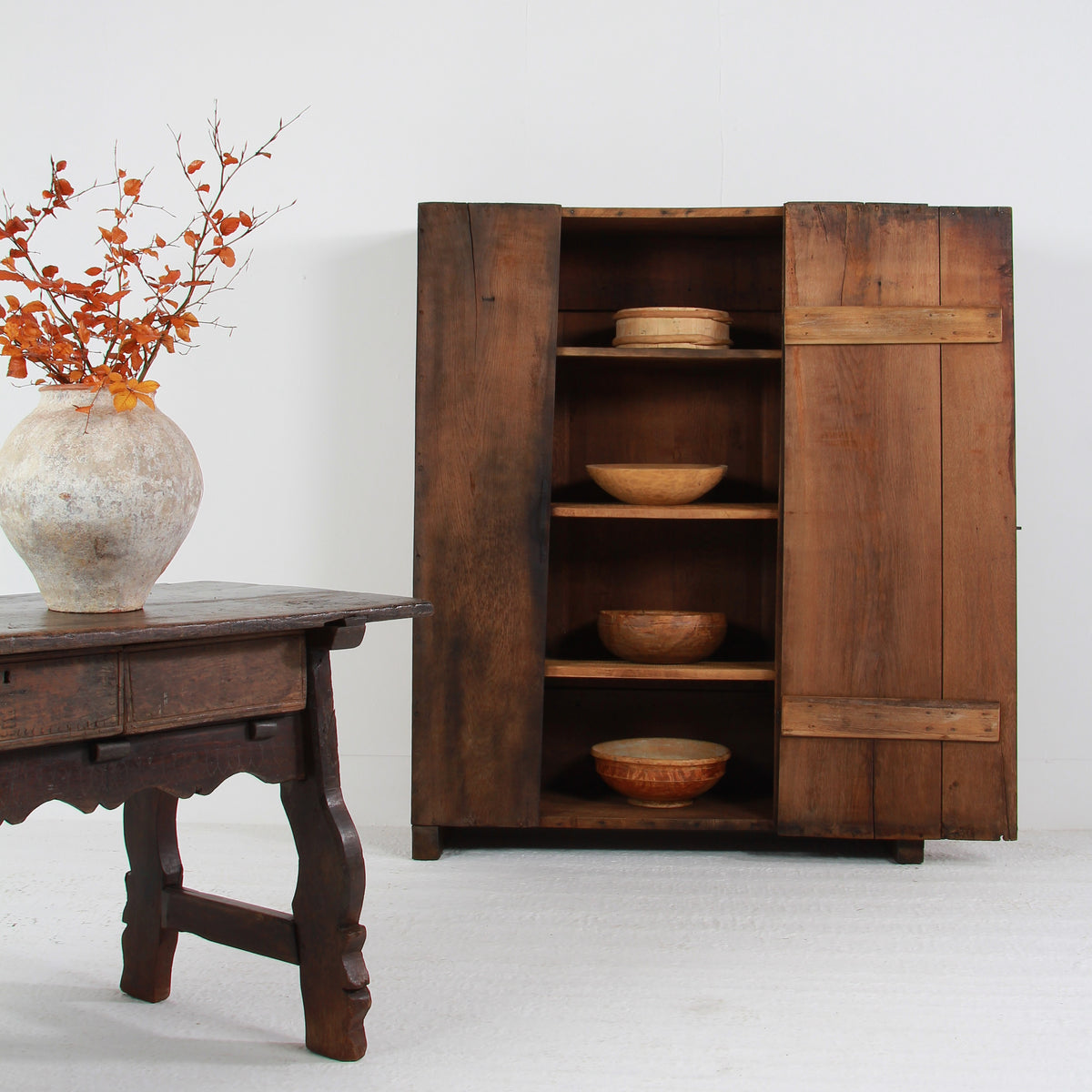 Rustic Vernacular Italian 18thC Oak Cabinet