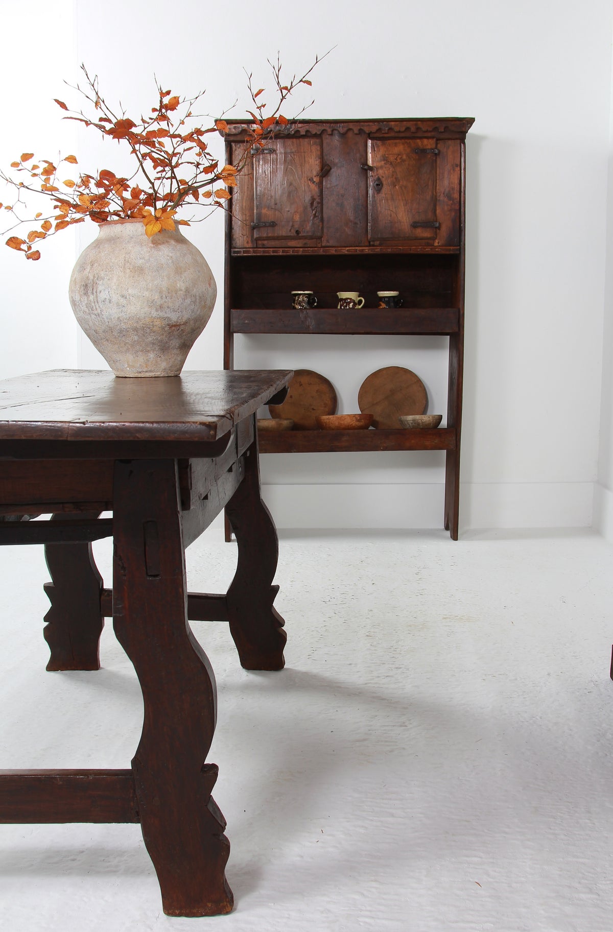 French Rustic 18thC Art Populaire Alpine Kitchen Cupboard