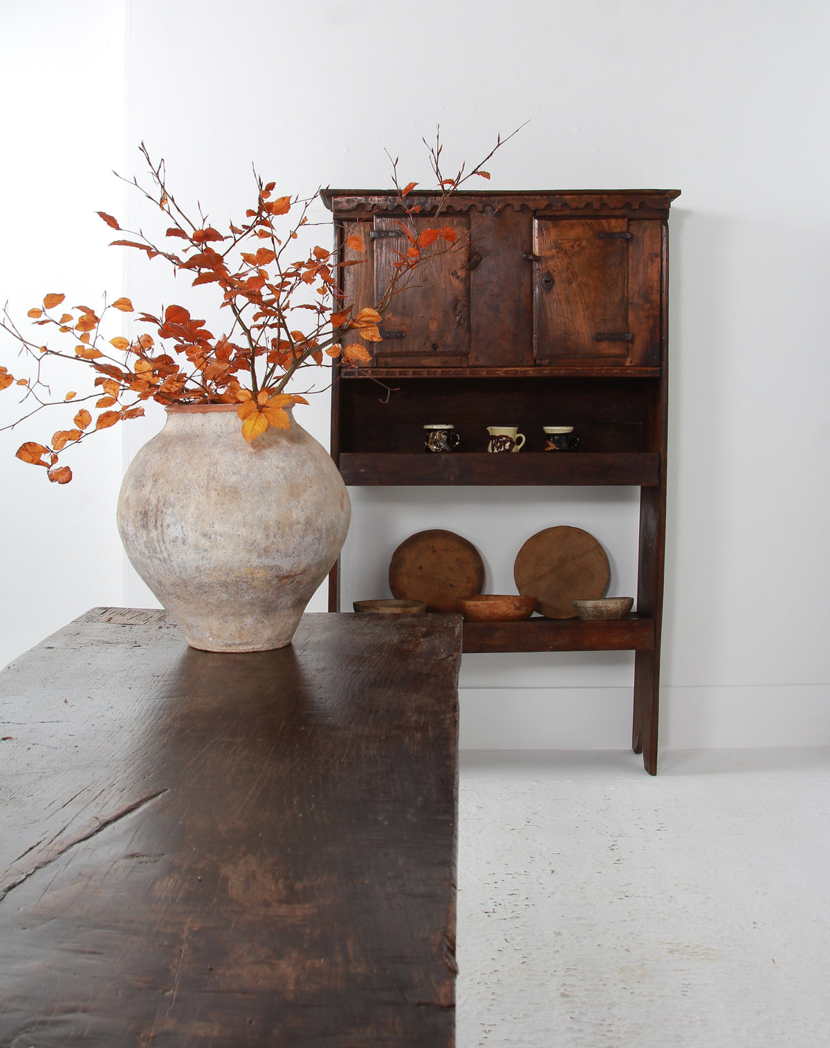French Rustic 18thC Art Populaire Alpine Kitchen Cupboard