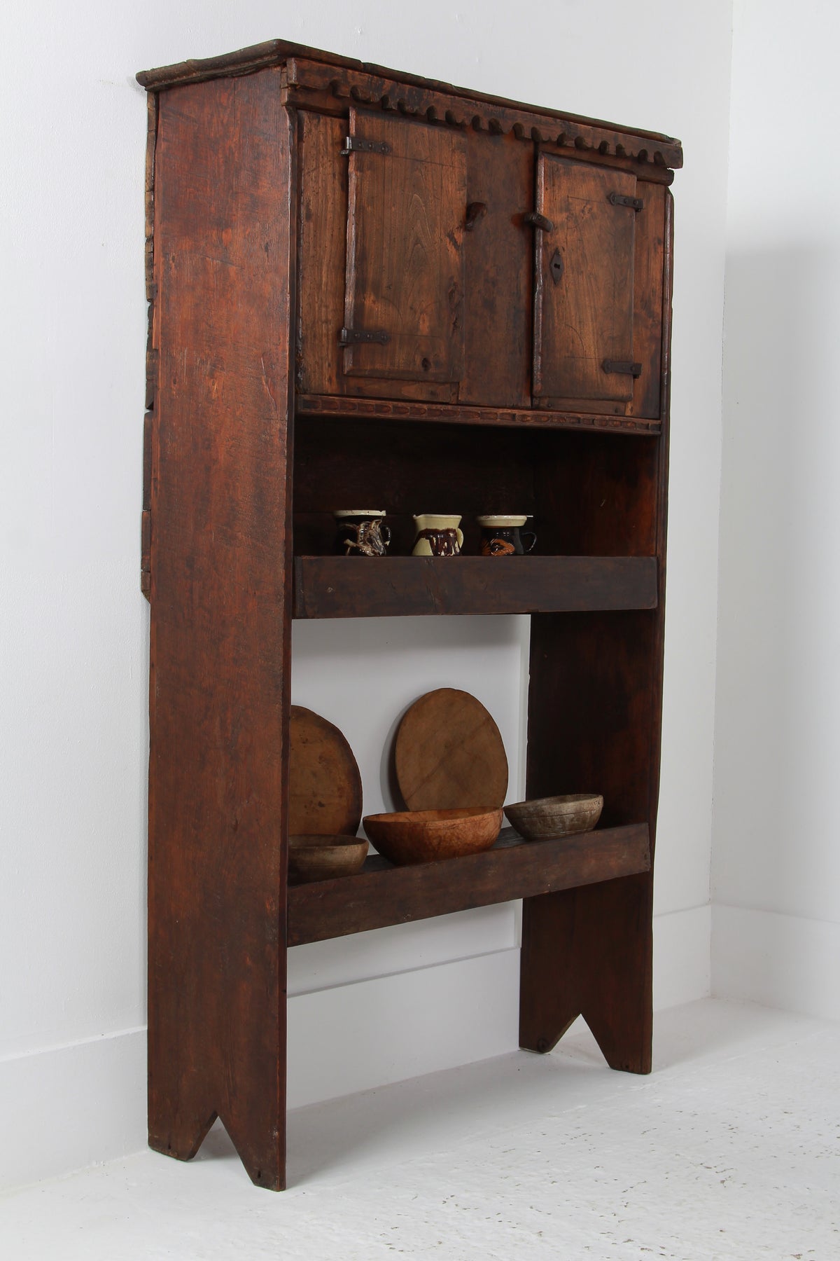 French Rustic 18thC Art Populaire Alpine Kitchen Cupboard