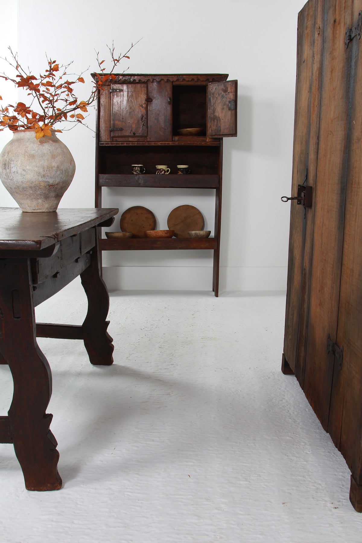 French Rustic 18thC Art Populaire Alpine Kitchen Cupboard