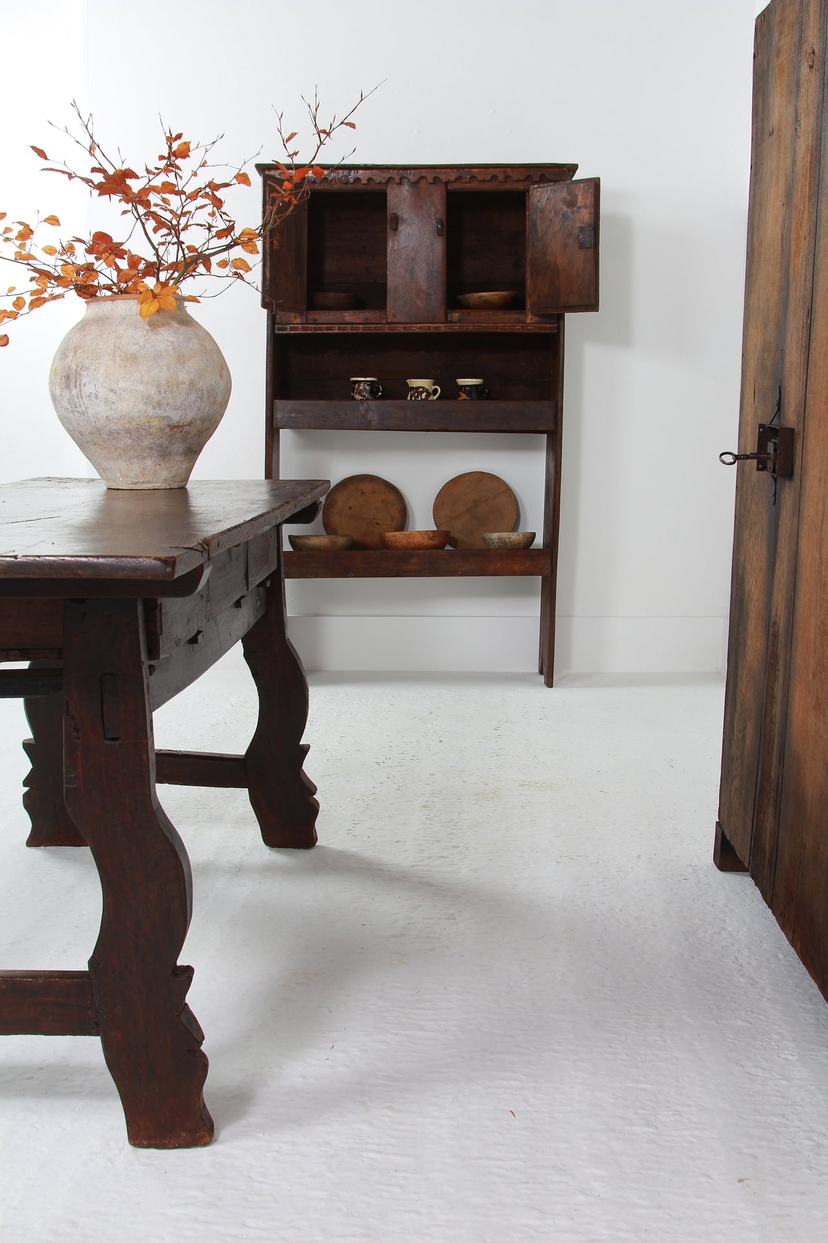 French Rustic 18thC Art Populaire Alpine Kitchen Cupboard