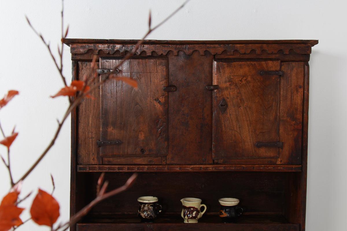French Rustic 18thC Art Populaire Alpine Kitchen Cupboard