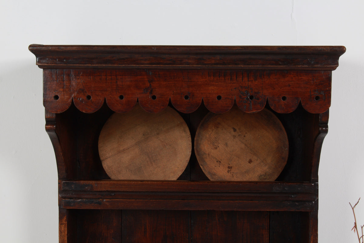 Antique 18thC Oak Spanish Kitchen Display Cabinet