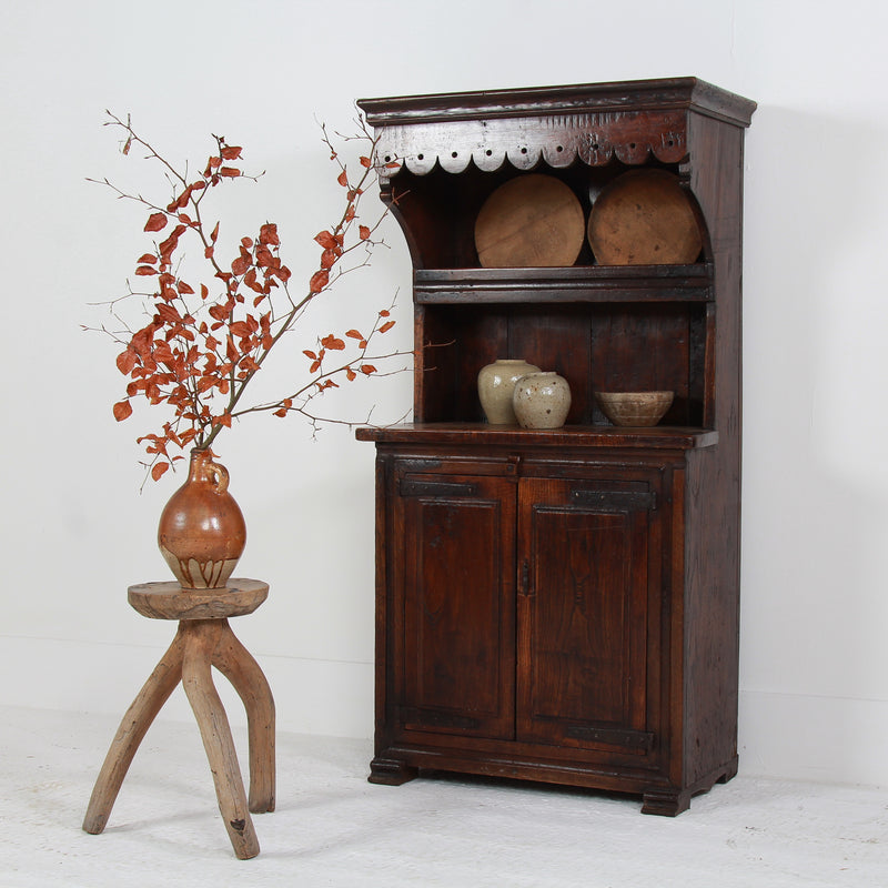 Antique 18thC Oak Spanish Kitchen Display Cabinet