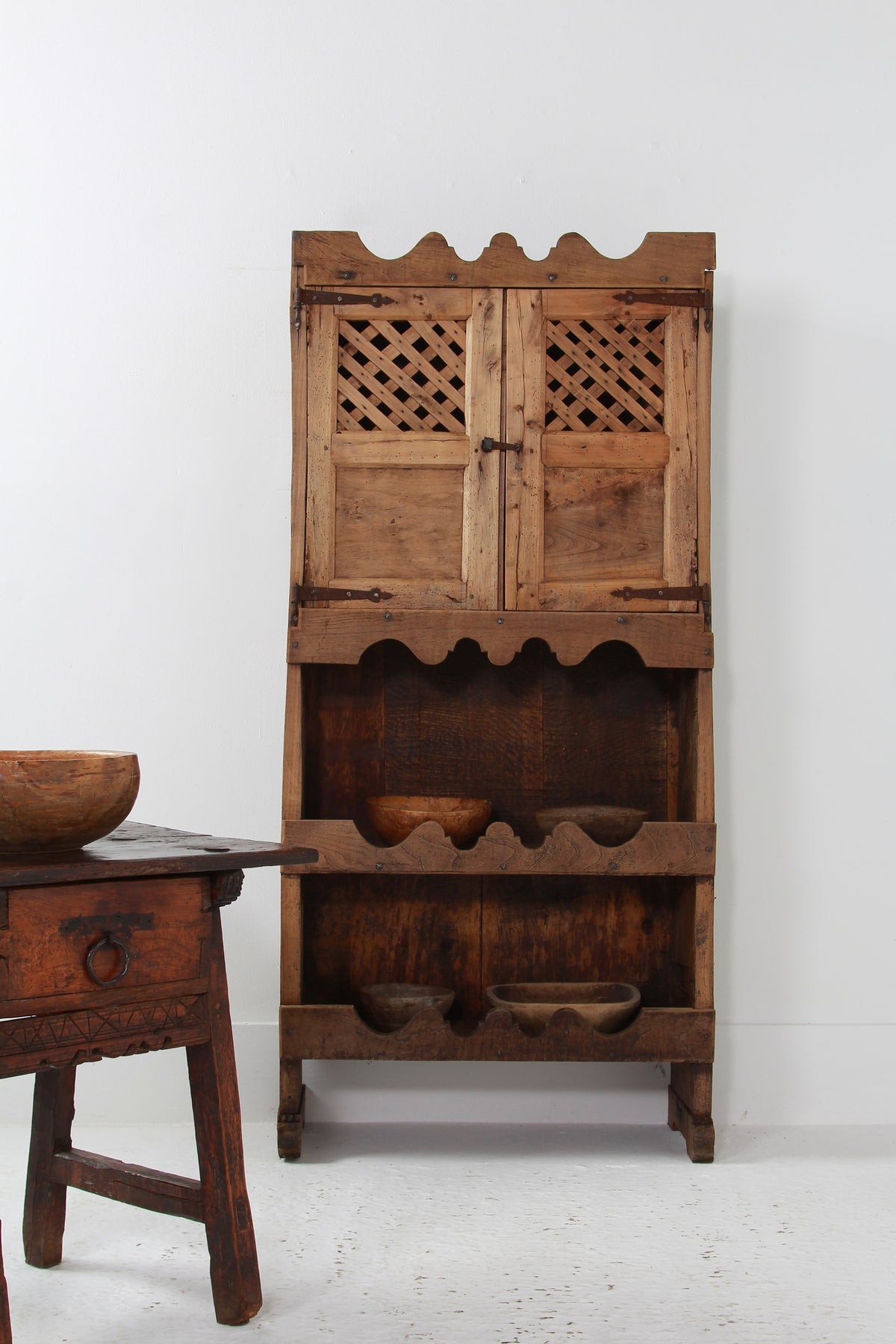Primitive Spanish 18thC Wabi Sabi Mountain Cupboard