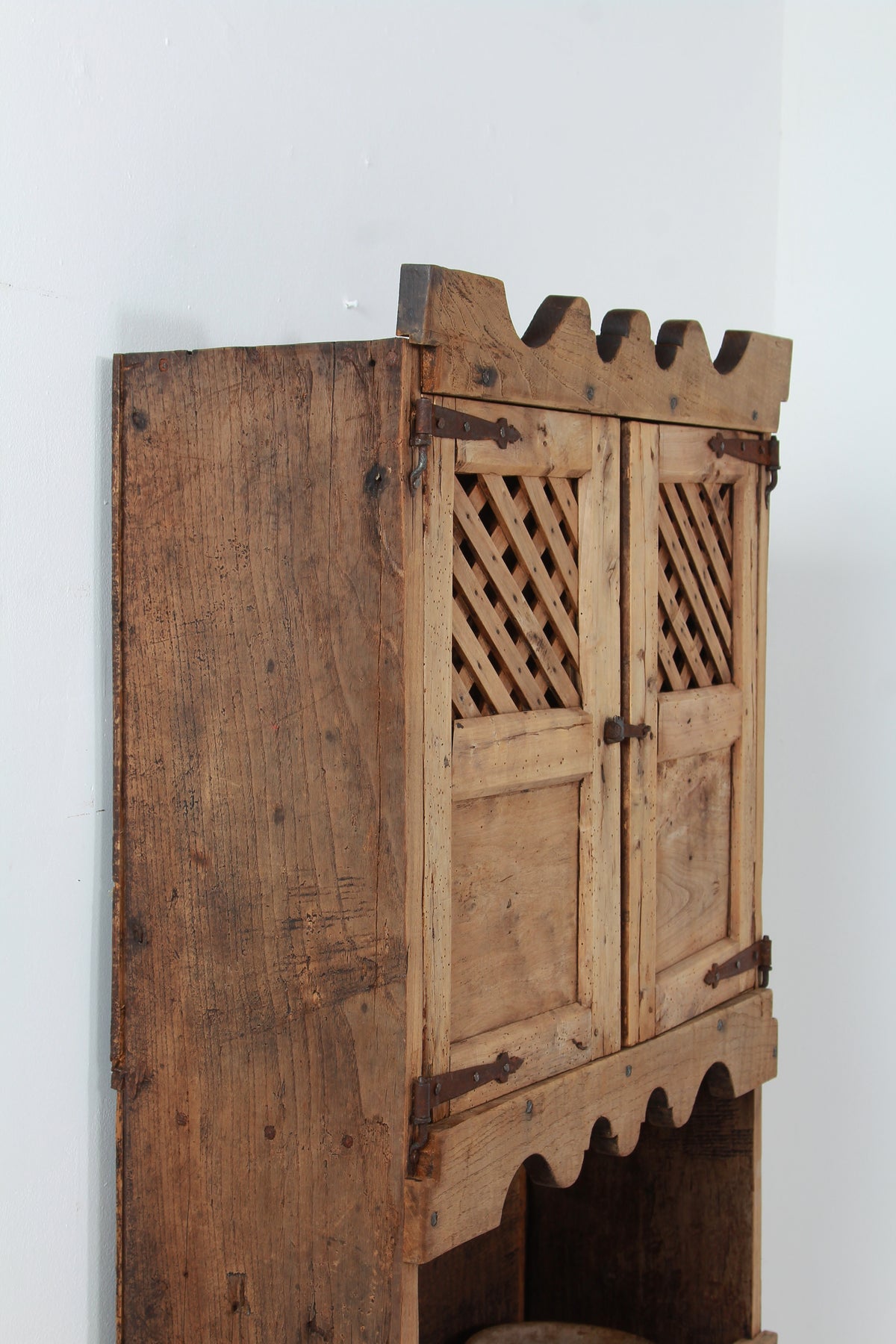 Primitive Spanish 18thC Wabi Sabi Mountain Cupboard