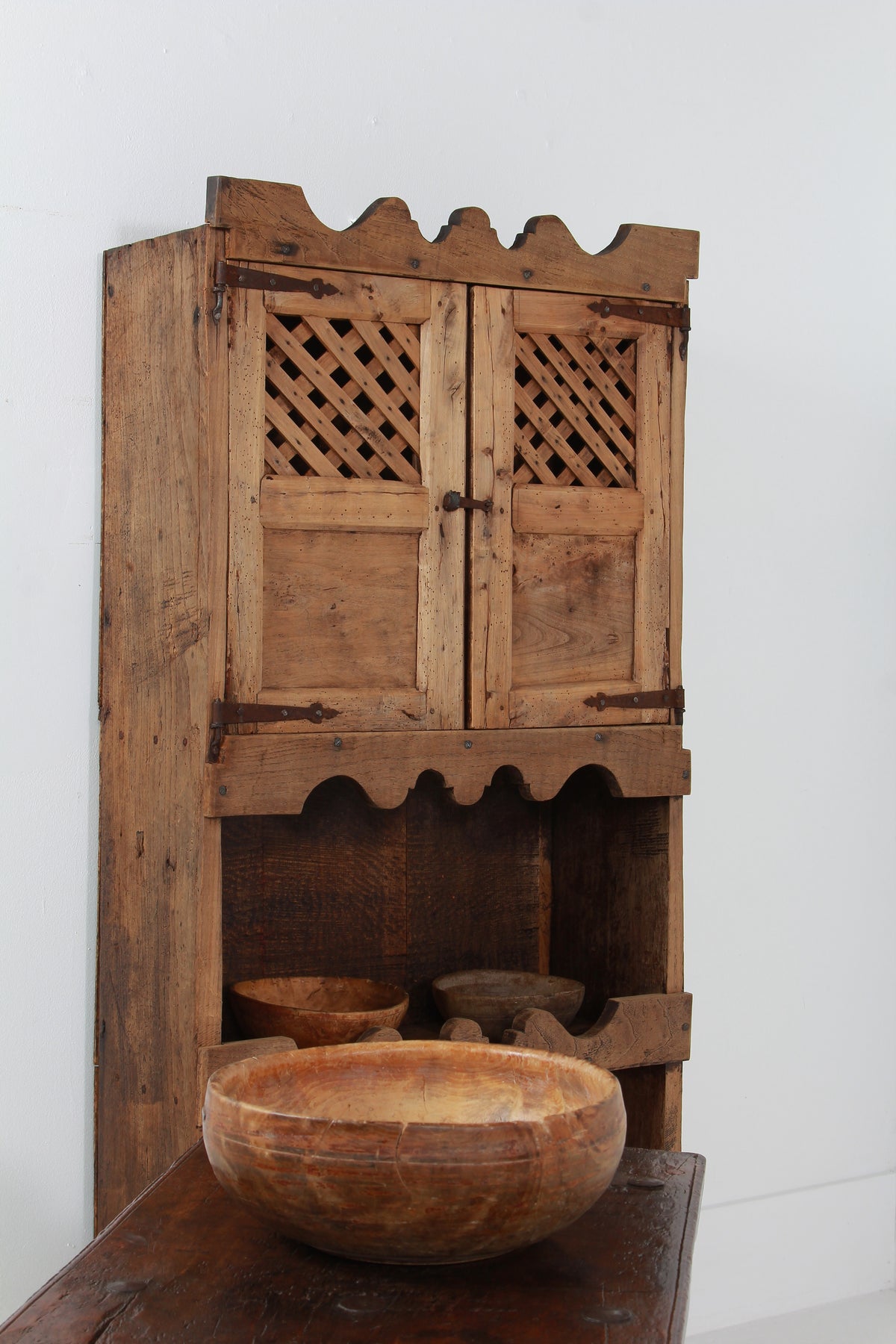 Primitive Spanish 18thC Wabi Sabi Mountain Cupboard