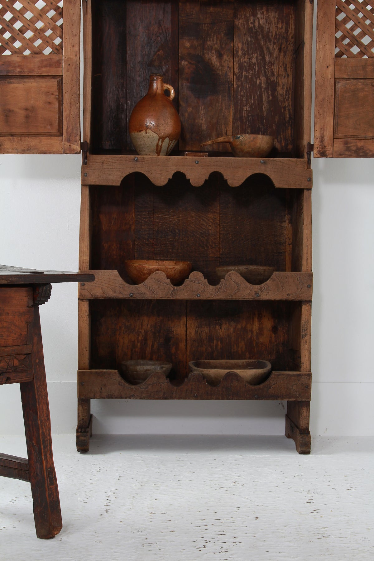 Primitive Spanish 18thC Wabi Sabi Mountain Cupboard