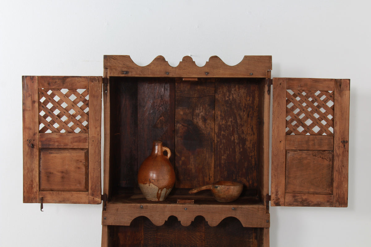Primitive Spanish 18thC Wabi Sabi Mountain Cupboard