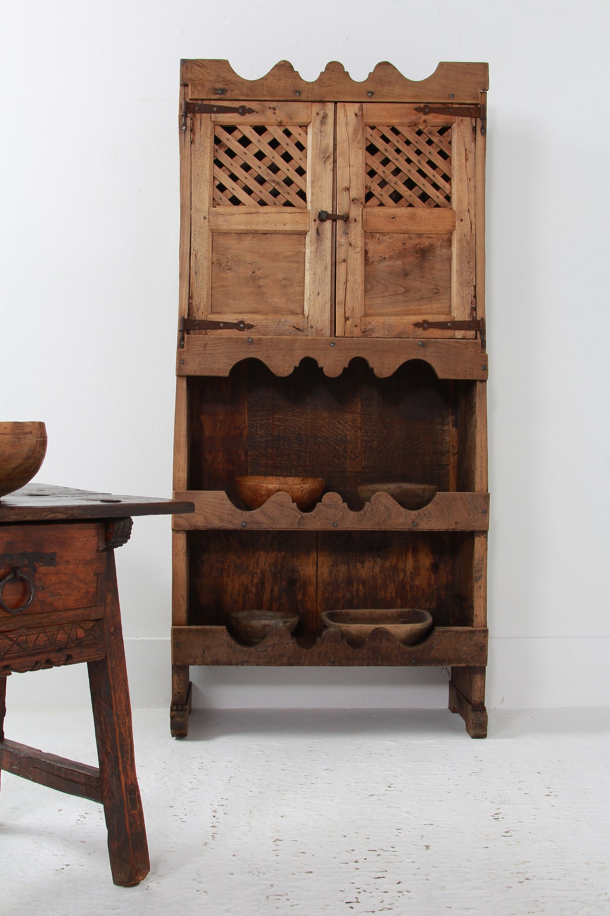 Primitive Spanish 18thC Wabi Sabi Mountain Cupboard