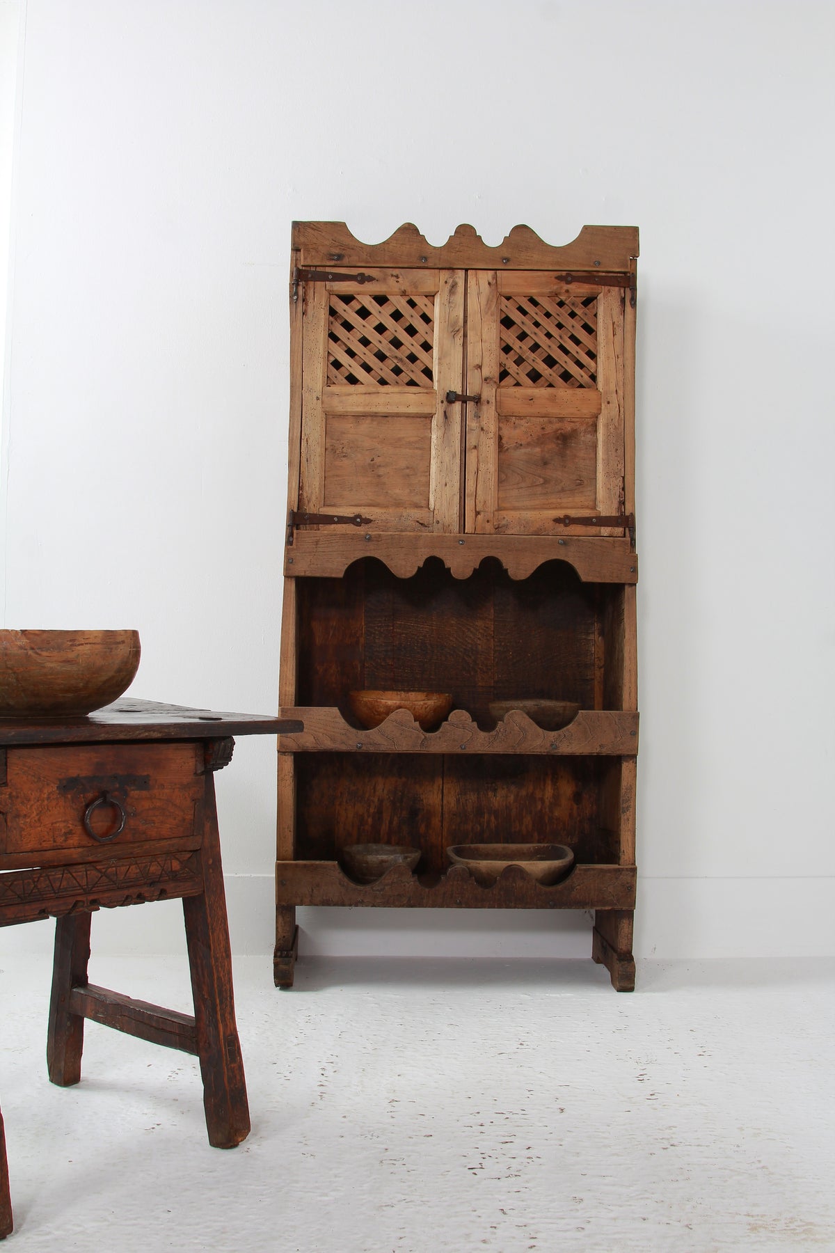 Primitive Spanish 18thC Wabi Sabi Mountain Cupboard