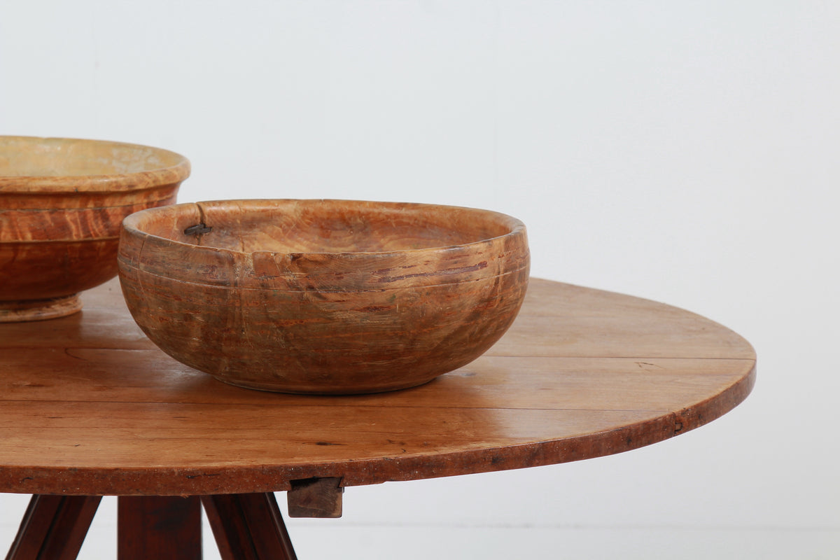 Primitive 19thC Dutch Pine Tilt Top Kitchen/Centre Table