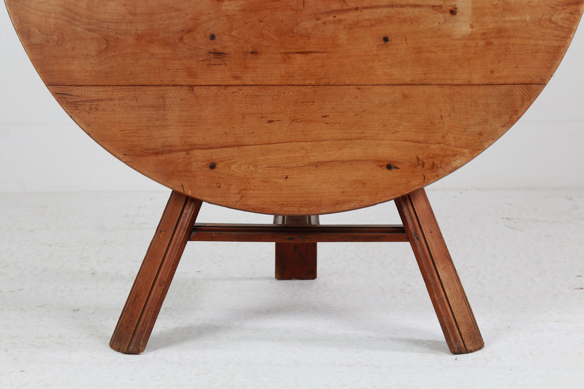 Primitive 19thC Dutch Pine Tilt Top Kitchen/Centre Table