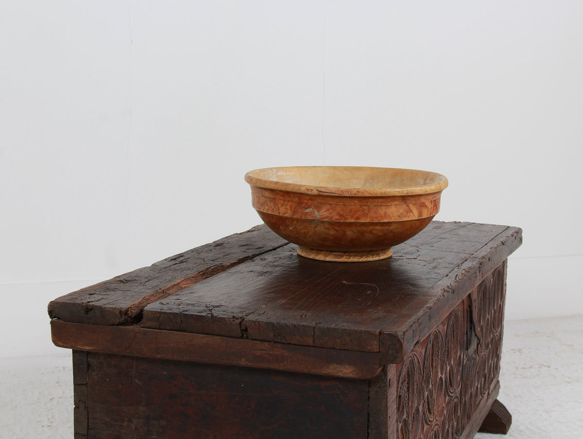 Ancient Spanish 18thC Hand Carved Trunk/Coffer