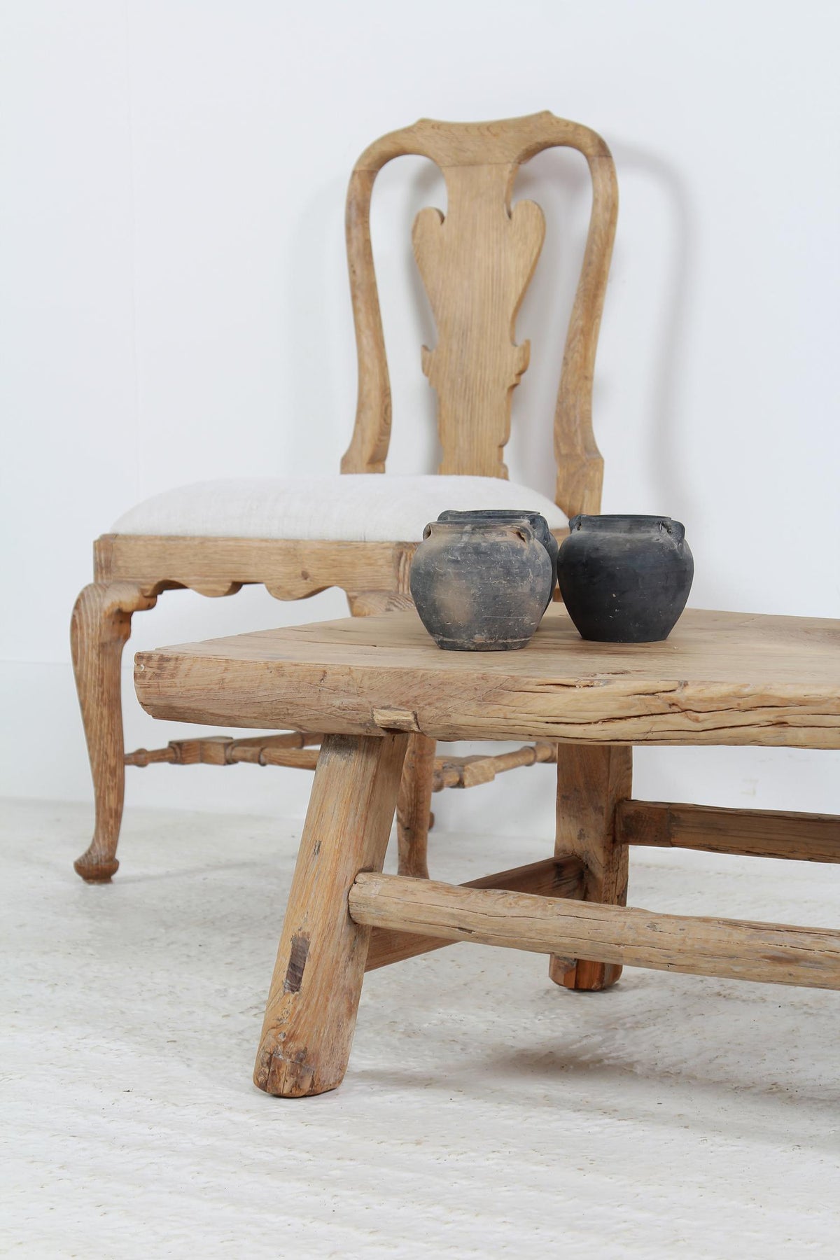 Rustic Antique Elm Wabi-Sabi  Coffee Table
