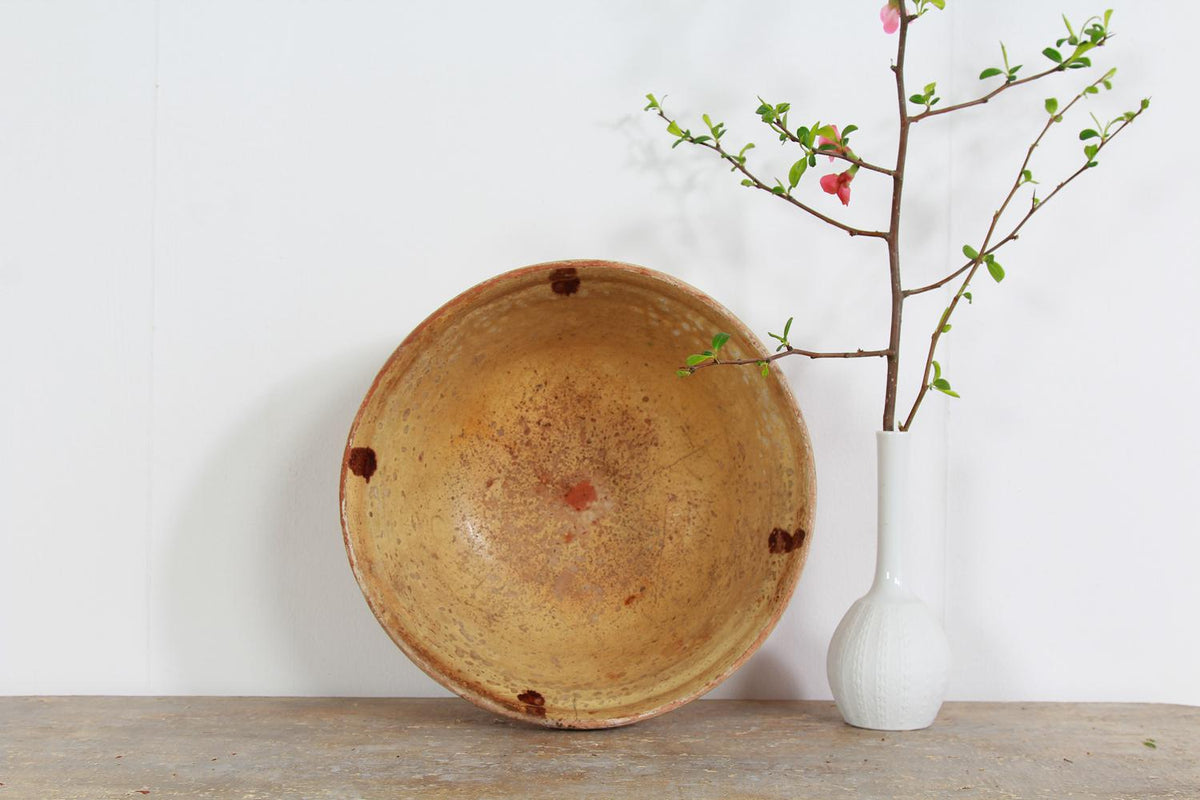 Original Antique French Glazed Terracotta Tian Bowl
