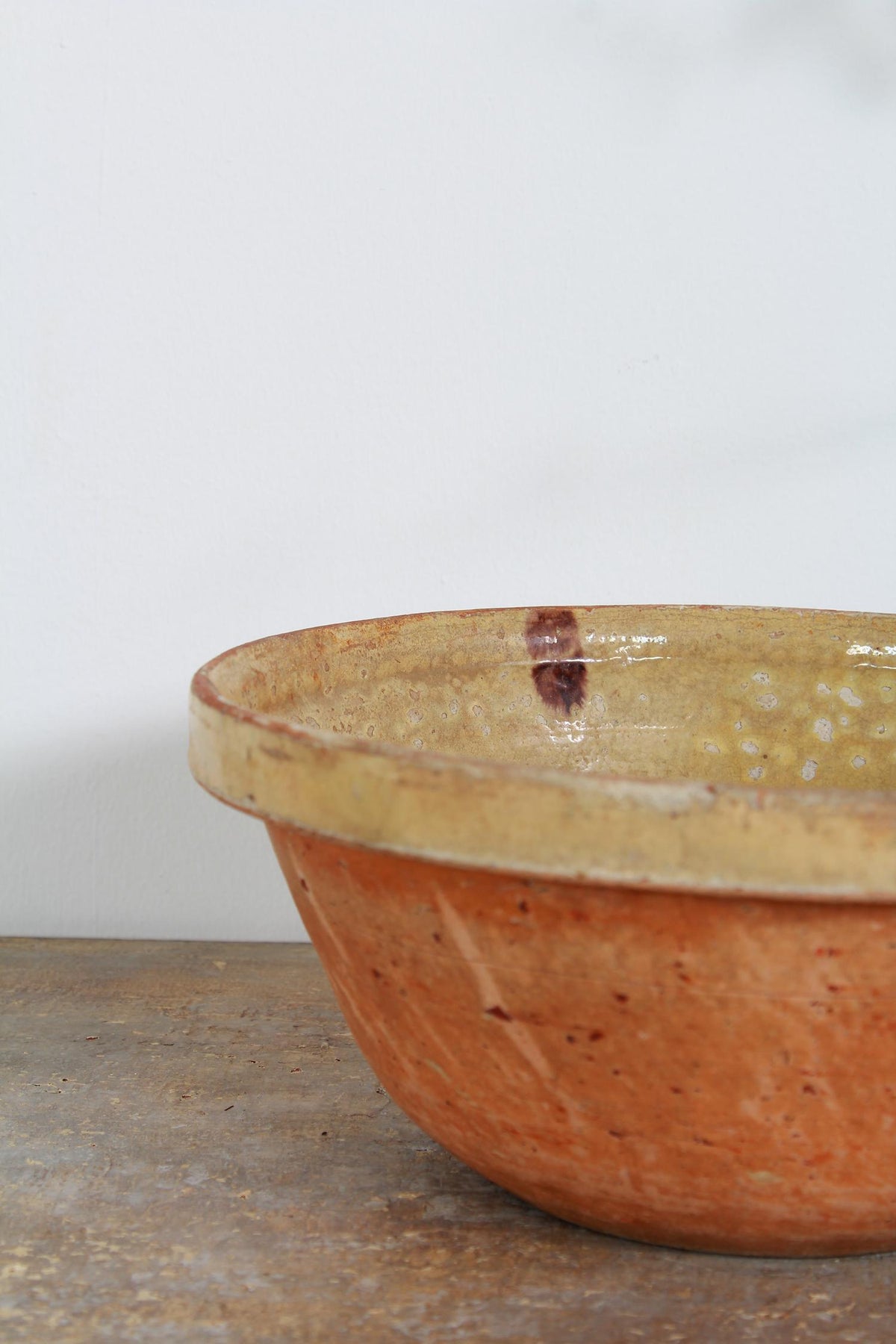 Original Antique French Glazed Terracotta Tian Bowl
