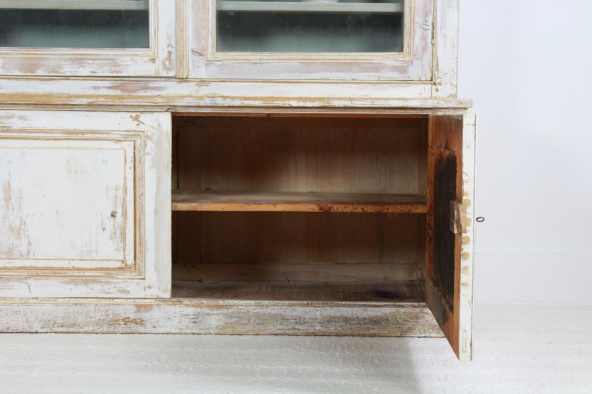 Monumental  French Mid-19th Century Painted Glazed  Display Cabinet